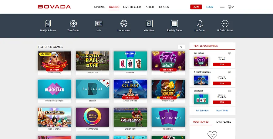 Bovada Casino Übersicht